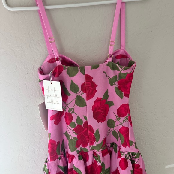 Show Me Your MuMu Pink Rose Print Mini Dress - Picture 7 of 10